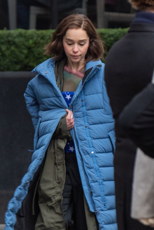 EMILIA CLARKE on the Set of Space Invasion in Leeds 01/22/2022