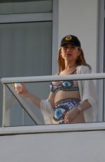 FERNANDA GOMEZ in Bikini on Balcony in Miami Beach 01/05/2022