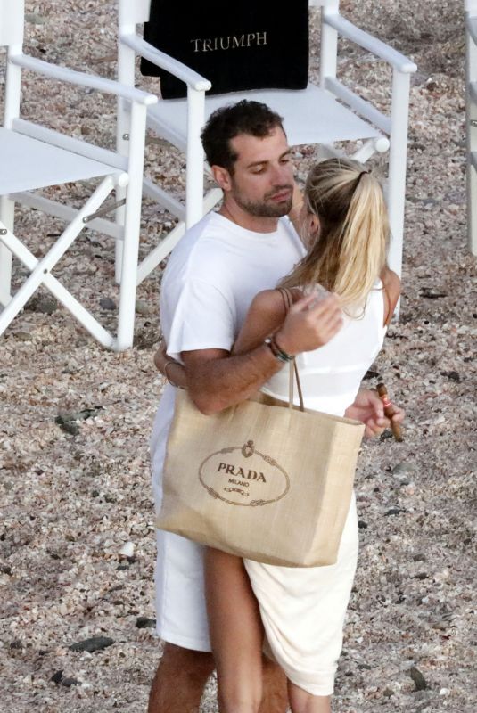 FRIDA AASEN and Tommy Chiabra at a Beach in St. Barths 01/09/2022