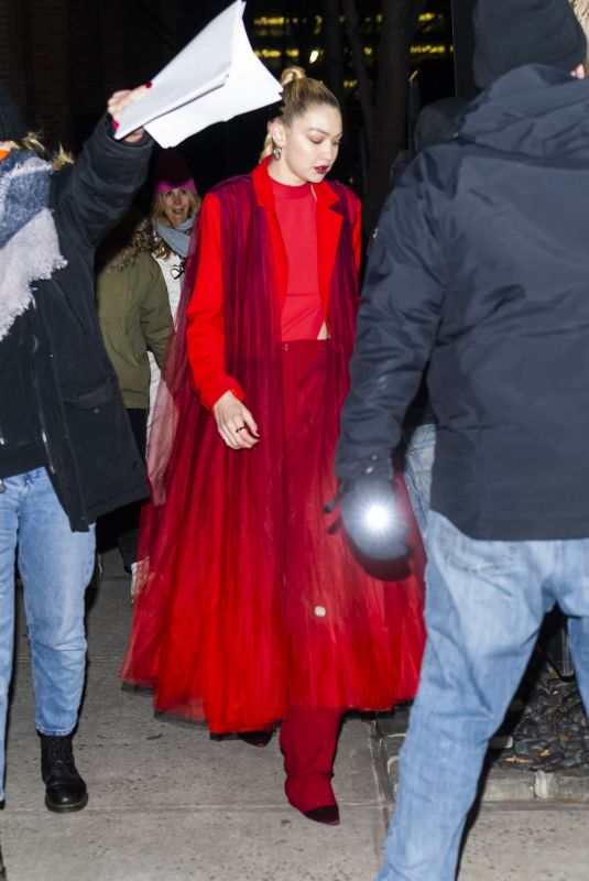 GIGI HADID Heading to Maybelline Photoshoot in New York 01/26/2022