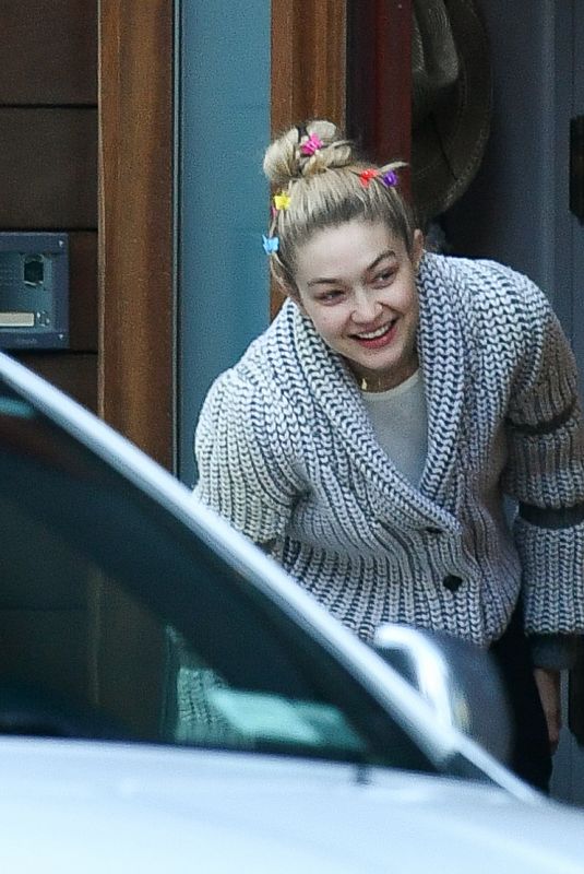 GIGI HADID Out in New York 01/18/2022