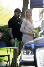 GWYNETH PALTROW Relaxing on the Set of an Uber Eats Commercial in Los Angeles 01/11/2022