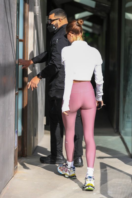 HAILEY BIEBER Arrives at Forma Pilates in West Hollywood 01/14/2022