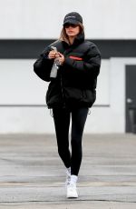 HAILEY BIEBER Heading to Morning Pilates Class in West Hollywood 01/07/2022