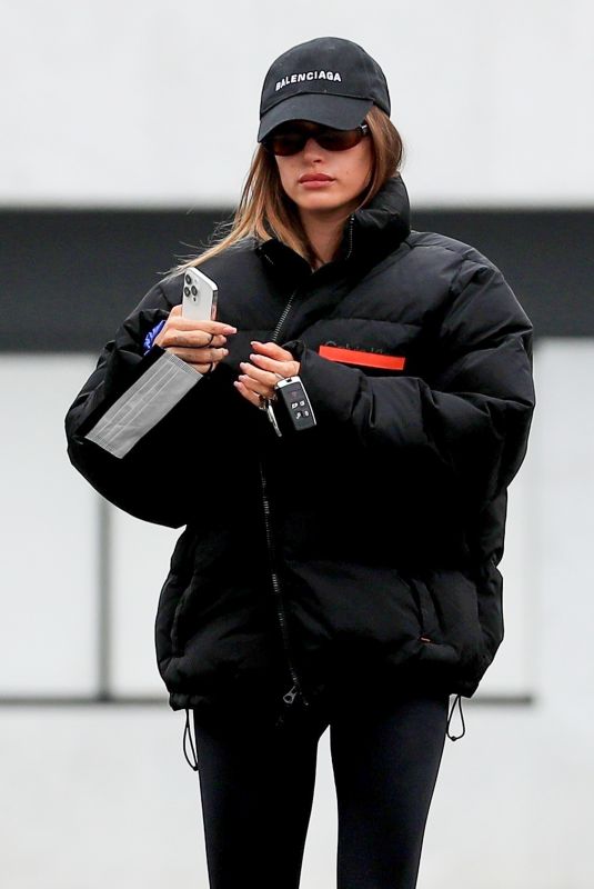 HAILEY BIEBER Heading to Morning Pilates Class in West Hollywood 01/07/2022