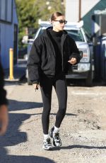 HAILEY BIEBER Heading to Pilates in West Hollywood 01/11/2022