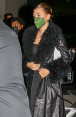 HAILEY BIEBER Out for Dinner at Giorgio Baldi in Santa Monica 01/14/2022