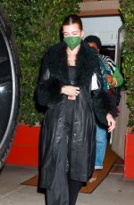 HAILEY BIEBER Out for Dinner at Giorgio Baldi in Santa Monica 01/14/2022