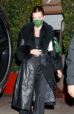 HAILEY BIEBER Out for Dinner at Giorgio Baldi in Santa Monica 01/14/2022