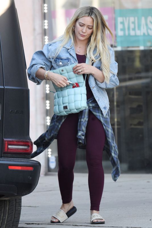 HILARY DUFF Out Shopping in Studio City 01/24/2022