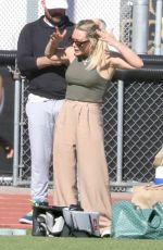 HILARY DUFF Take Her Son to Play Football in Los Angeles 01/23/2022