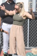 HILARY DUFF Take Her Son to Play Football in Los Angeles 01/23/2022
