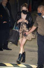HUNTER SCHAFER Arrives at Jimmy Kimmel Live in Los Angeles 01/17/2022