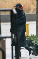 IRINA SHAYK All in Black Out in New York 01/28/2022