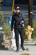 JAMIE LEE CURTIS Out with Her Dog in Los Angeles 01/17/2022