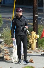 JAMIE LEE CURTIS Out with Her Dog in Los Angeles 01/17/2022
