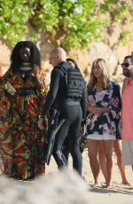 JENNIFER ANISTON on the Set of Murder Mystery 2 at a Beach in Hawaii 01/18/2022