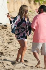 JENNIFER ANISTON on the Set of Murder Mystery 2 at a Beach in Hawaii 01/18/2022