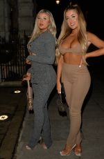 JESS and EVE GALE Out for Dinner at Bagatelle with Best Friend Diana in London 01/02/2022
