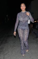 JORDYN WOODS Out for Late Night Dinner at Craig