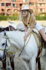 JOY CORRIGAN on a Horseback Ride in in Cabo San Lucas 01/24/2022