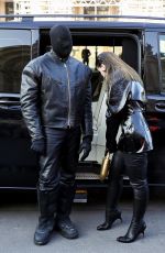 JULIA FOX and Kanye West Arrives at Haute-Couture 2022 Schiaparelli Show at Paris Fashion Week 01/24/2022