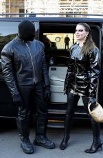 JULIA FOX and Kanye West Arrives at Haute-Couture 2022 Schiaparelli Show at Paris Fashion Week 01/24/2022