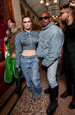 JULIA FOX and Kanye West in Double Denims at Kenzo Men