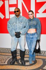 JULIA FOX and Kanye West in Double Denims at Kenzo Men