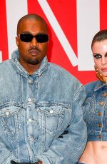 JULIA FOX and Kanye West in Double Denims at Kenzo Men