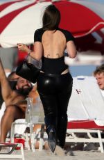 JULIA FOX in a Black Swimsuit Out on the Beach in Miami 01/02/2022