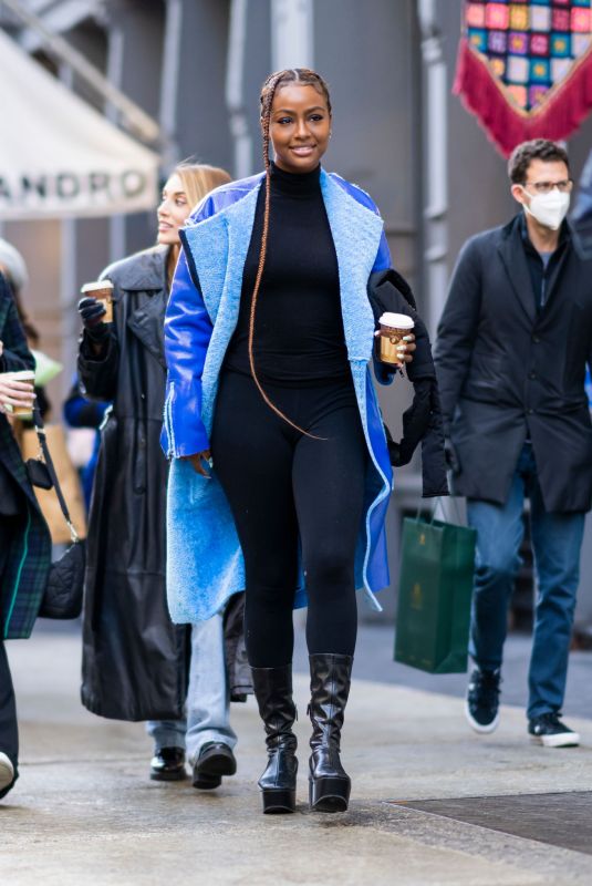 JUSTINE SKYE Out and About in New York 01/21/2022