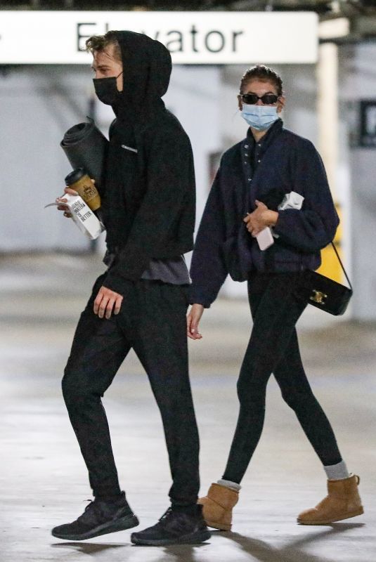 KAIA GERBER and Austin Butler Leaves Yoga Studio in Los Angeles 01/22/2022