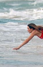 KATHARINE MCPHEE in a Red Swimsuit at a Beach in Hawaii 12/29/2021