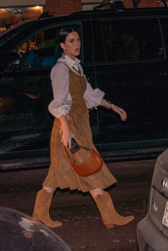 KATY PERRY Out for Date Night in Aspen 01/20/2022
