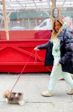 KELLY BENSIMON Out with Her Two Dogs in New York 01/19/2022