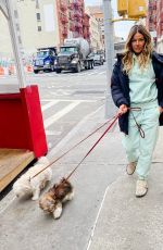 KELLY BENSIMON Out with Her Two Dogs in New York 01/19/2022