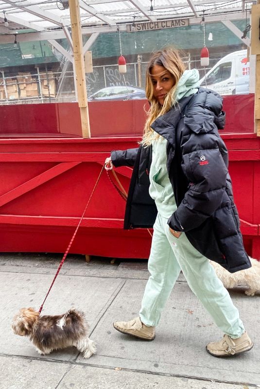 KELLY BENSIMON Out with Her Two Dogs in New York 01/19/2022