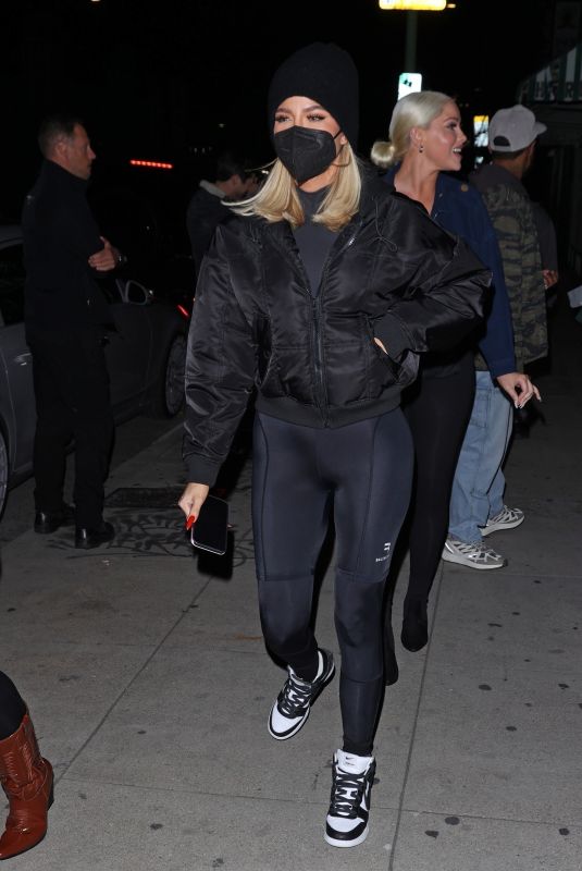 KIM and KHLOE KARDASHIAN Out for Dinner in Los Angeles 01/27/2022