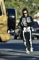 KOURTNEY KARDASHIAN in a Skeleton Onesie Out in Calabasas 01/29/2022