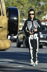 KOURTNEY KARDASHIAN in a Skeleton Onesie Out in Calabasas 01/29/2022