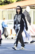 KOURTNEY KARDASHIAN in a Skeleton Onesie Out in Calabasas 01/29/2022