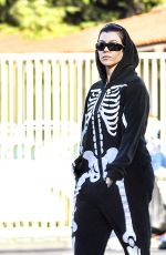 KOURTNEY KARDASHIAN in a Skeleton Onesie Out in Calabasas 01/29/2022