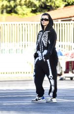 KOURTNEY KARDASHIAN in a Skeleton Onesie Out in Calabasas 01/29/2022