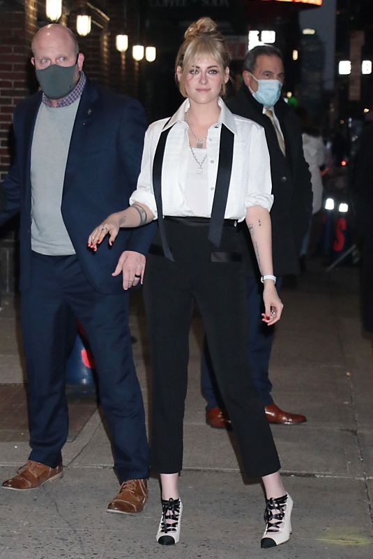 KRISTEN STEWART Arrives at Late Show with Stephen Colbert in New York 01/24/2022