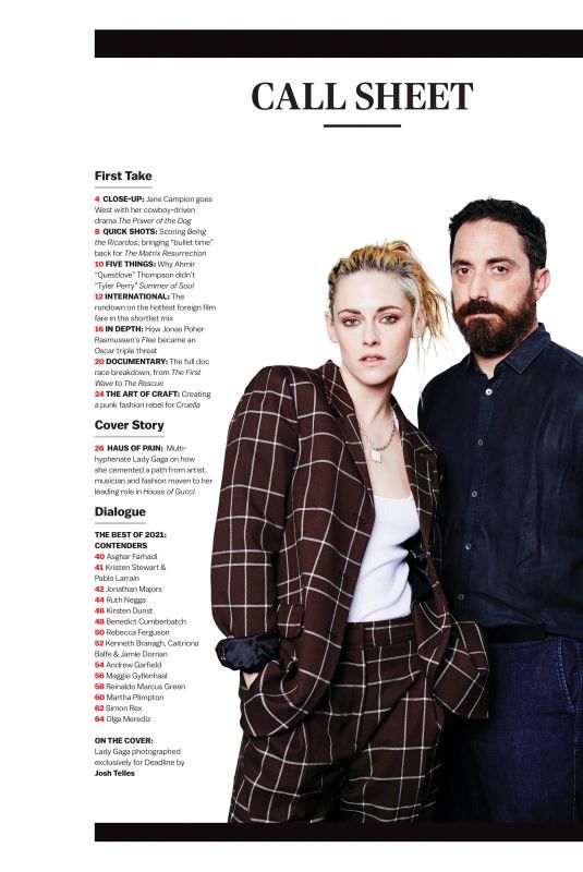 KRISTEN STEWART in Deadline Magazine, January 2022