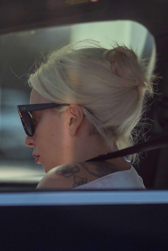 LADY GAGA Out Driving to a Studio in Hollywood 01/11/2022 