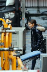 LESLIE GRACE Filming in Glasgow City Center 01/12/2022
