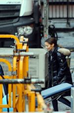 LESLIE GRACE Filming in Glasgow City Center 01/12/2022