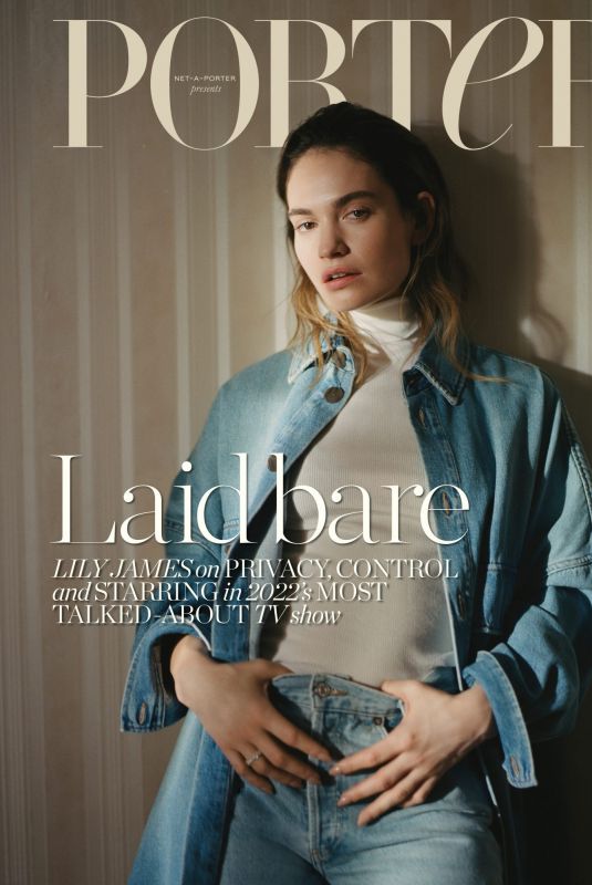 LILY JAMES on the Cover of Net-a-porter Magazine, January 2022